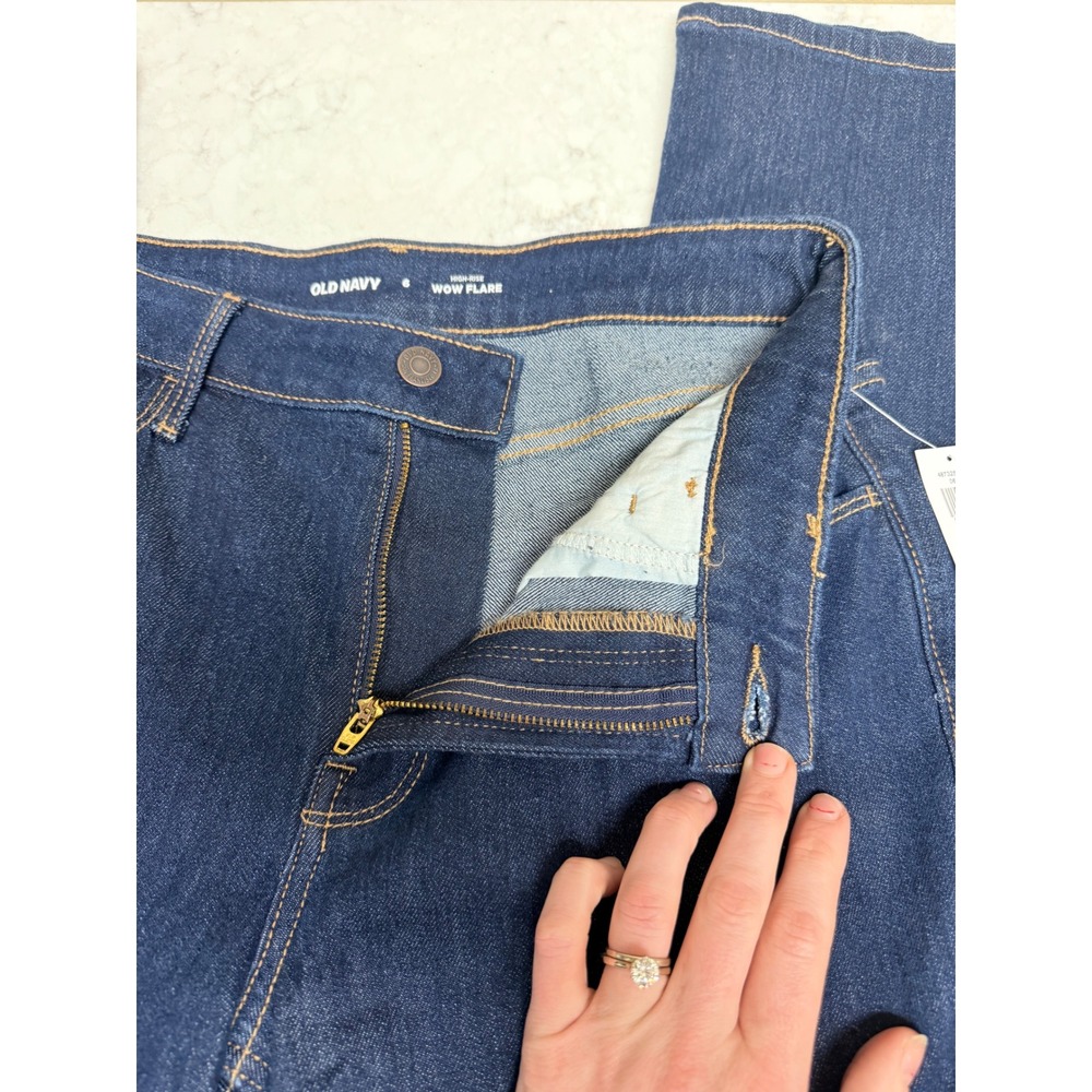 Old Navy‎ Women's Size 6 High Rise Wow Flare Dark Wash Jeans NWT - Picture 4 of 10